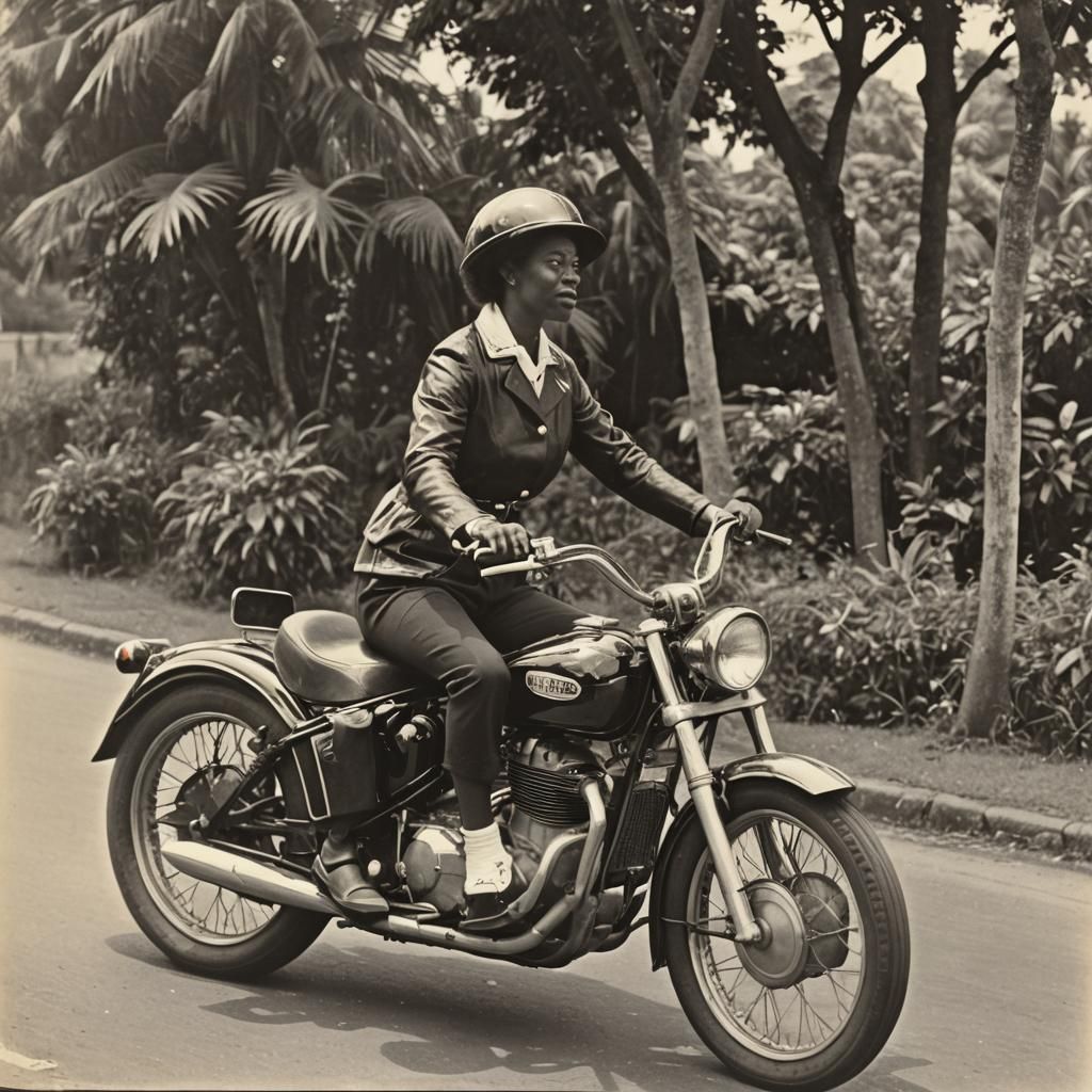 Myopic Marchioness Rides Motorcycle in Martinique