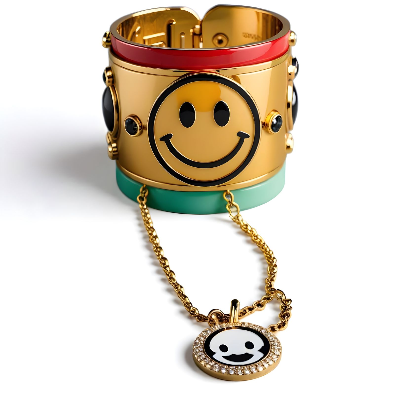 Luxurious Smiley Bracelet in Pop Disco Style