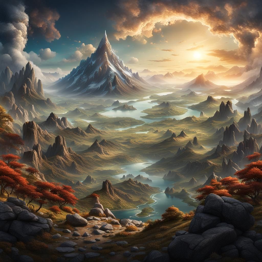 Apocalyptic Sky Vanishing, Mountains Removed: Fantasy Art