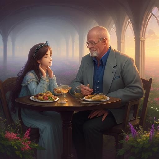 Father and daughter dinner date