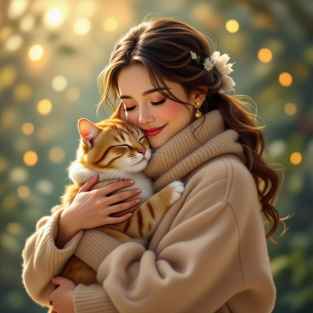 Heartwarming Embrace in Beatrix Potter Style