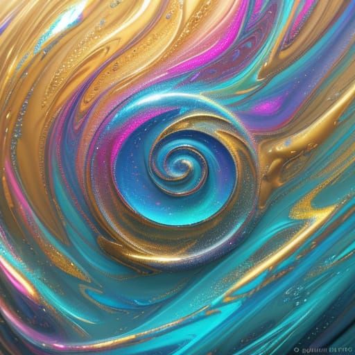 Vibrant Glass Bubbles in a Dreamy, Iridescent Haze