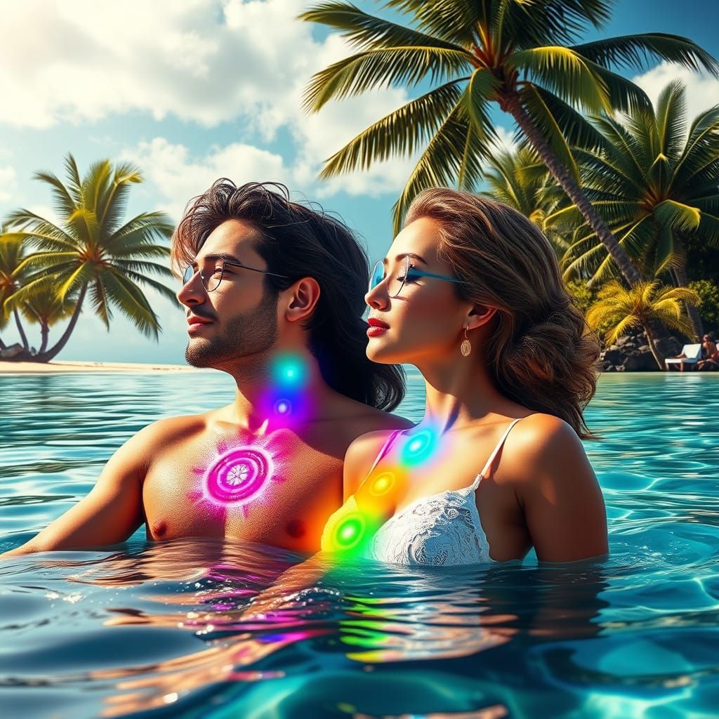 Couple in Blissful Tropical Oasis