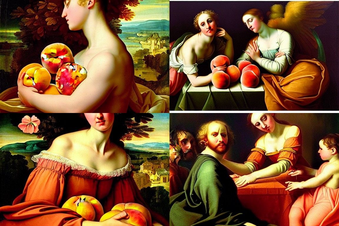 Peaches in Renaissance Romanticism Painting