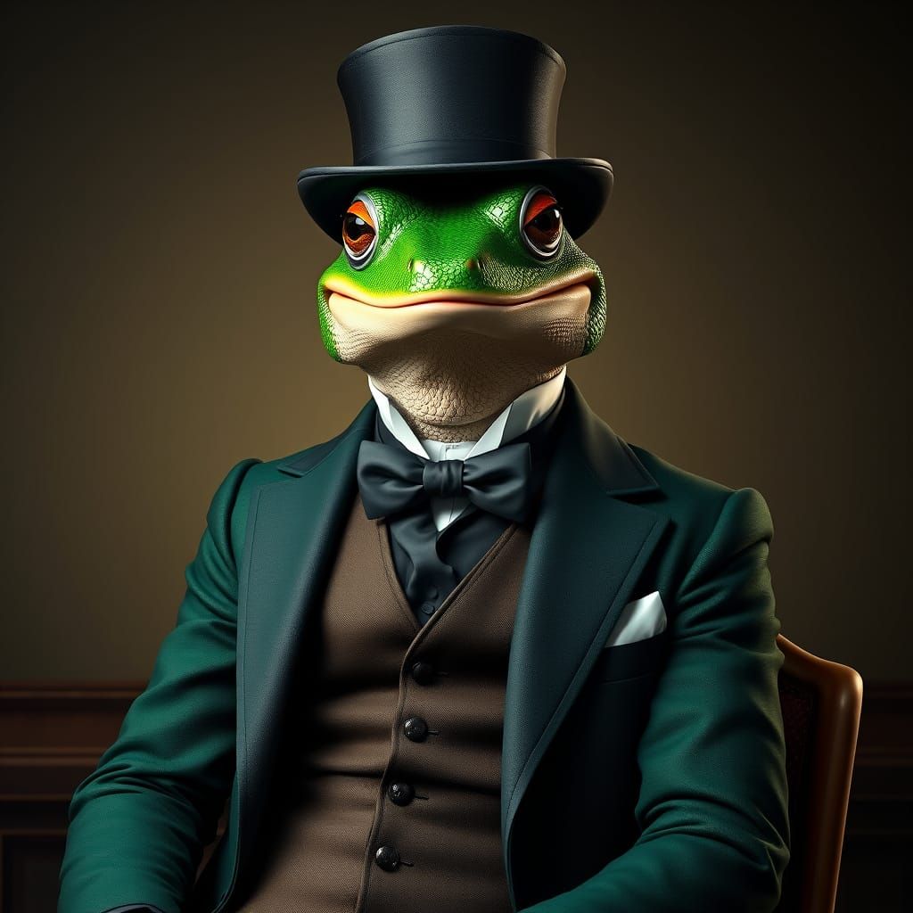 Elegant Toadstler in Victorian-Inspired Smoking Room Attire
