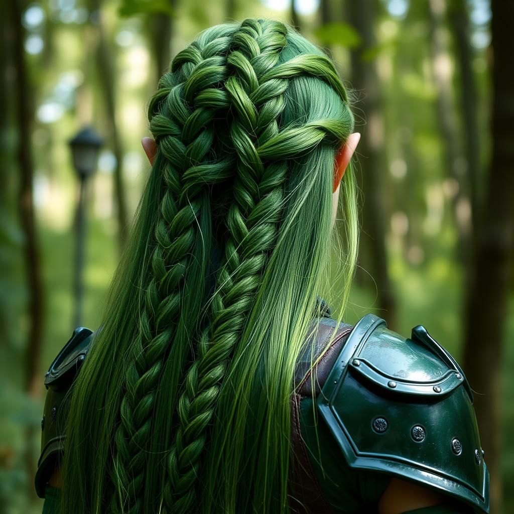 Green Elf shows her freshly braided hair