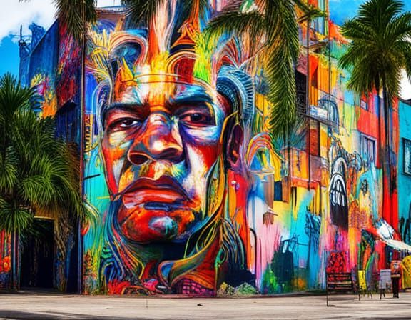 Colorful Street Art Graffiti in Pop Art Style
