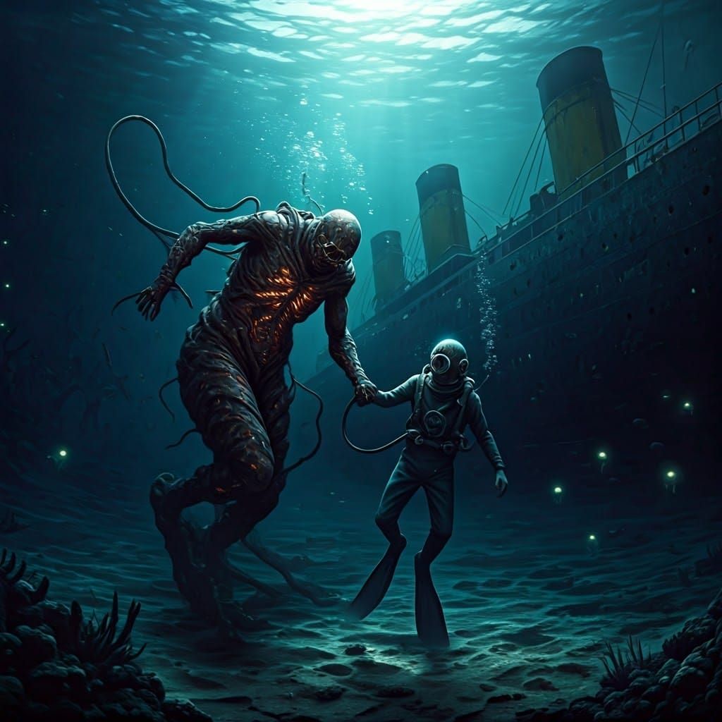 Eldritch Abomination Drags Diver Through Titanic Wreckage in...