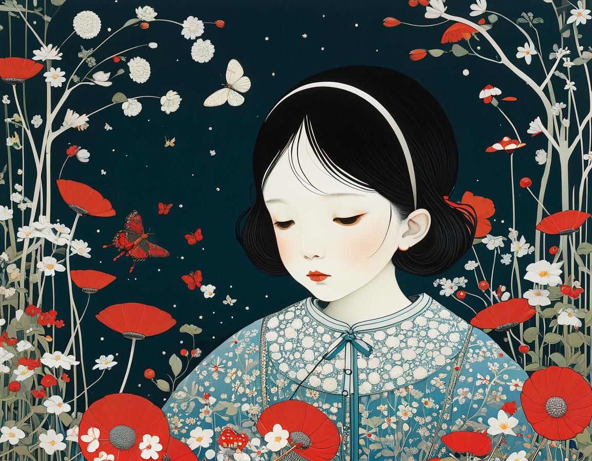 Dreamer in Art Nouveau Style