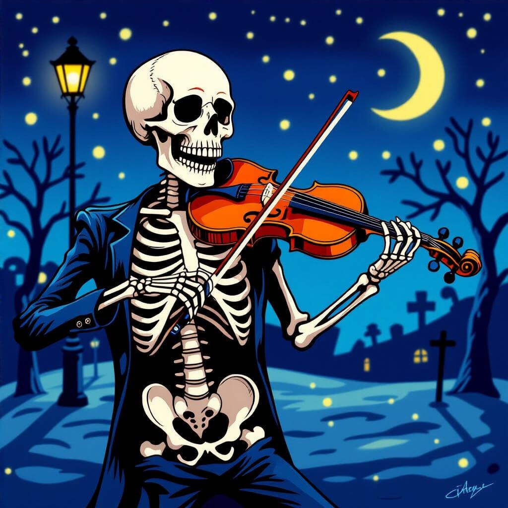 Dancing Skeleton's Midnight Serenade