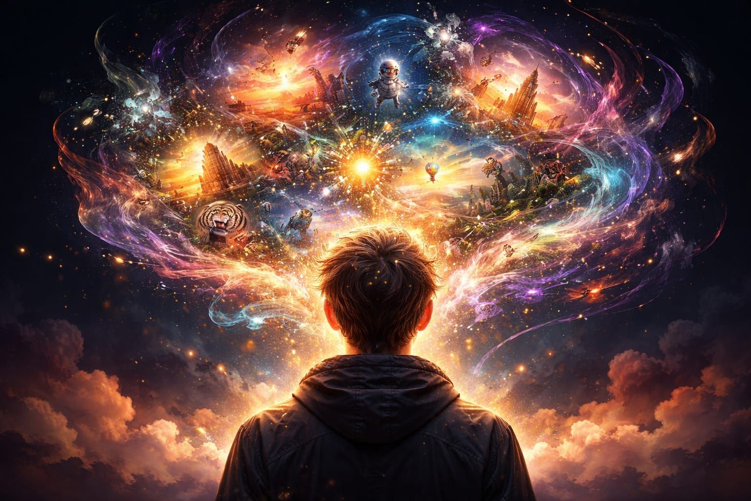 Pictures in the mind, 
Called into being with prompts;  
Statements without words.