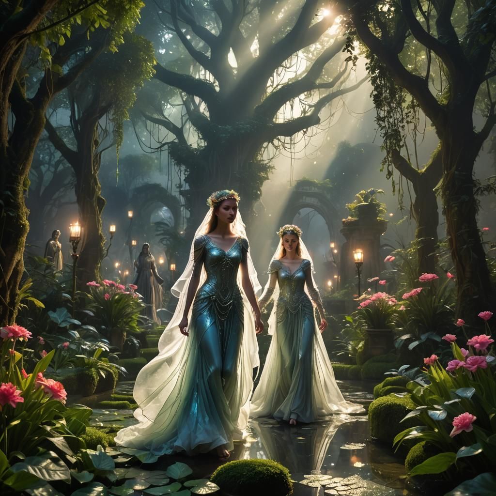 Fairies in Labyrinth with Iridescent Wings