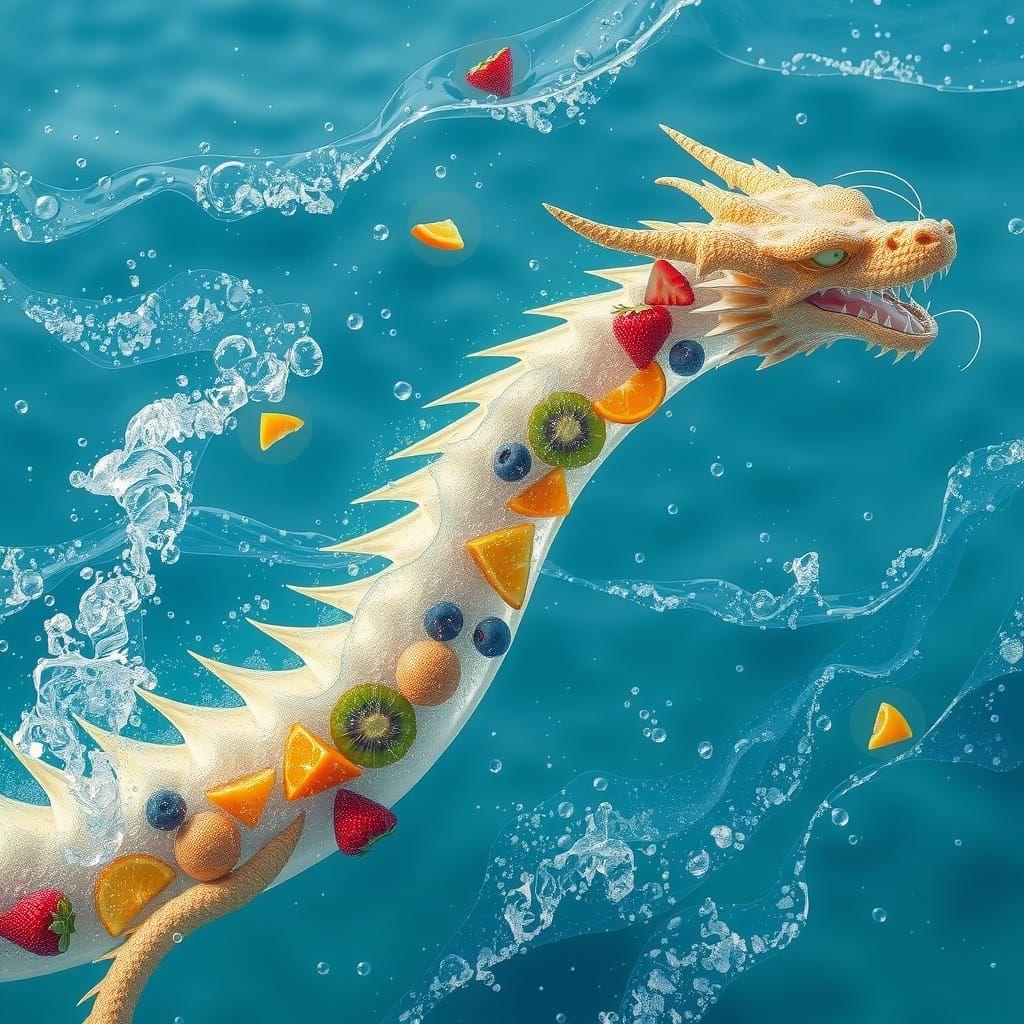 Effervescent Dragon Emerges from Soda Sea