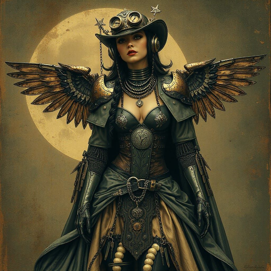 Dieselpunk Lilith: Biomechanical Goddess in Vintage Style