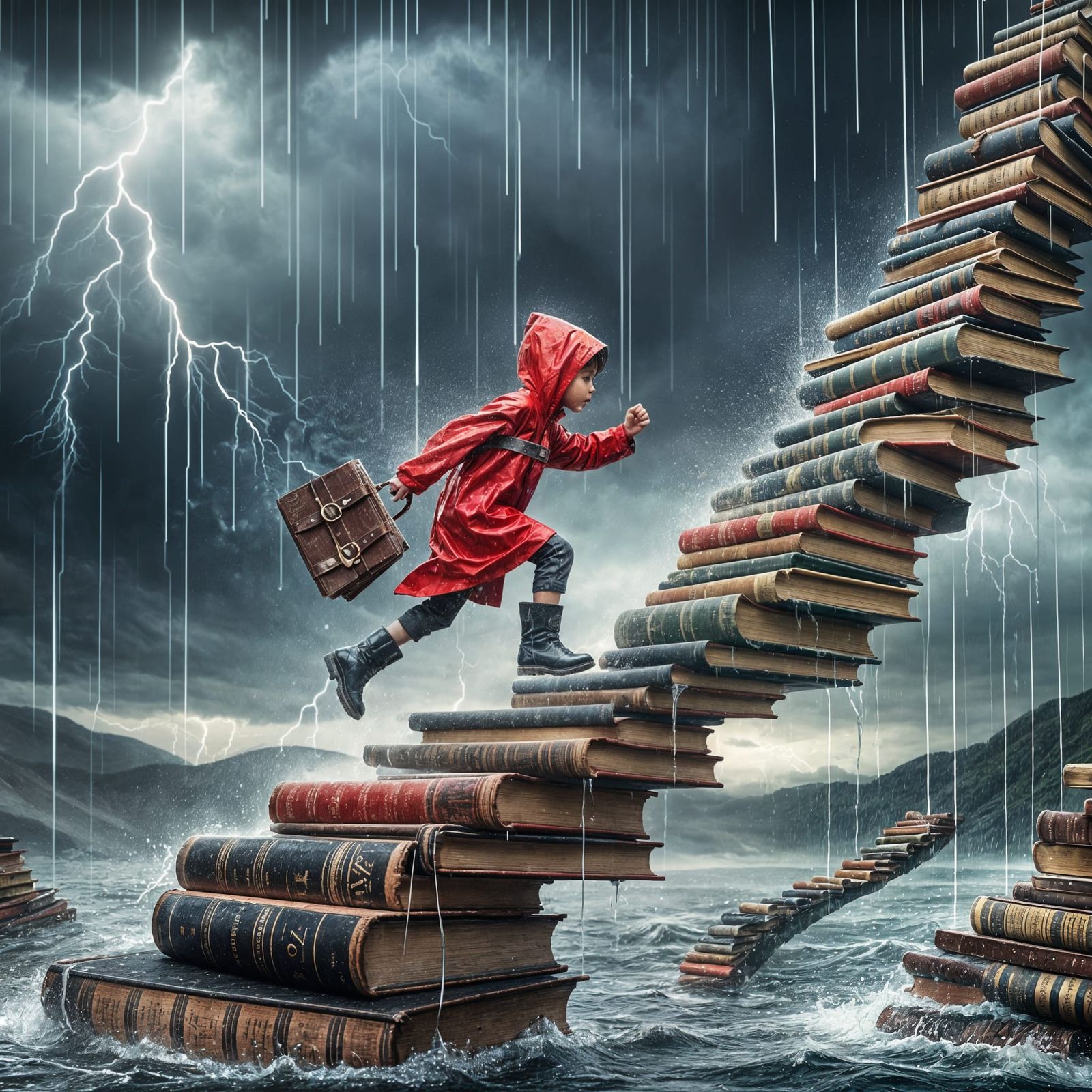 Boy's Stormy Ascent on Books: Discovery as Knowledge