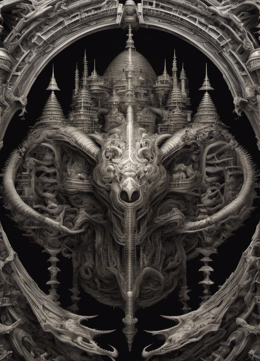 Surreal Biomechanical Heart in 3D Rendering