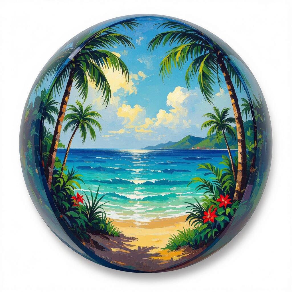 Luminous Ocean Scene in Romantic Style