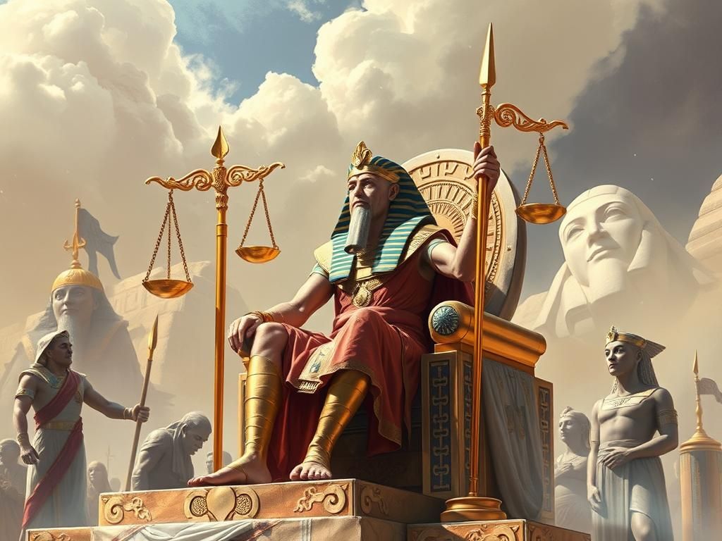 The Pharaoh of Egypt teaches justice to his people.