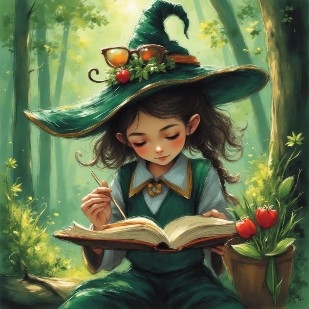 Enchanting Forest Witch in Mystical Woods