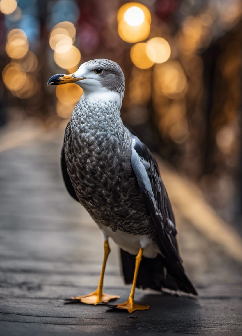 Seagull in Tuxedo: Detailed Anthropomorphic Portrait