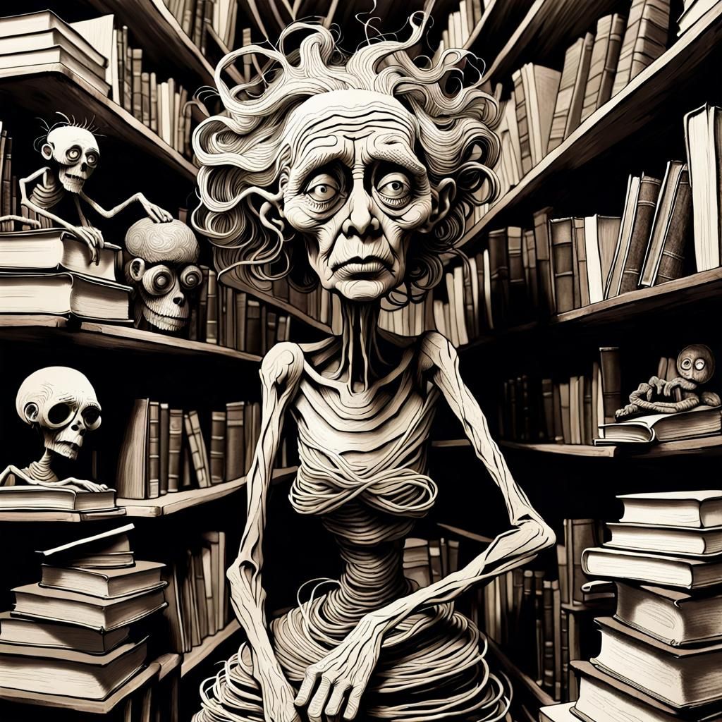 Disturbing Art Brut Portrait of Elderly Woman