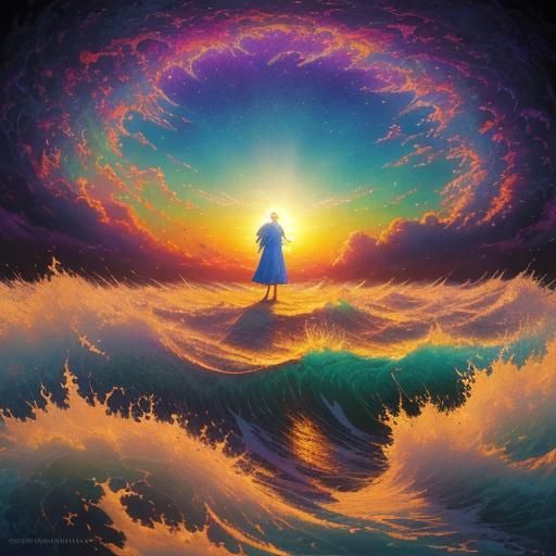 Bliss After Sunrise: Abstract Expressionist Oil Painting