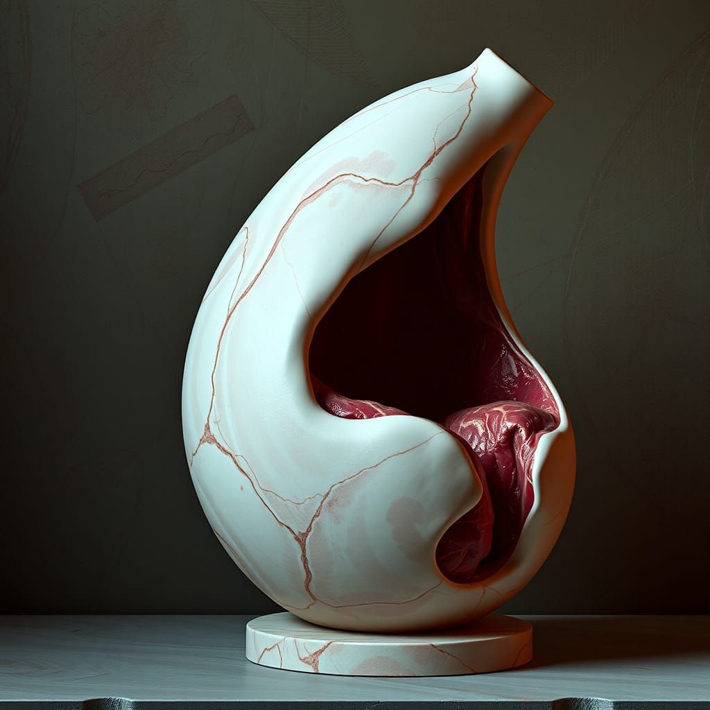 Marbled Meat Heart Sculpture