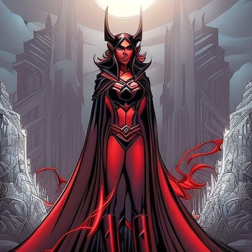 Superhero Vampire in Comic Book Art Style