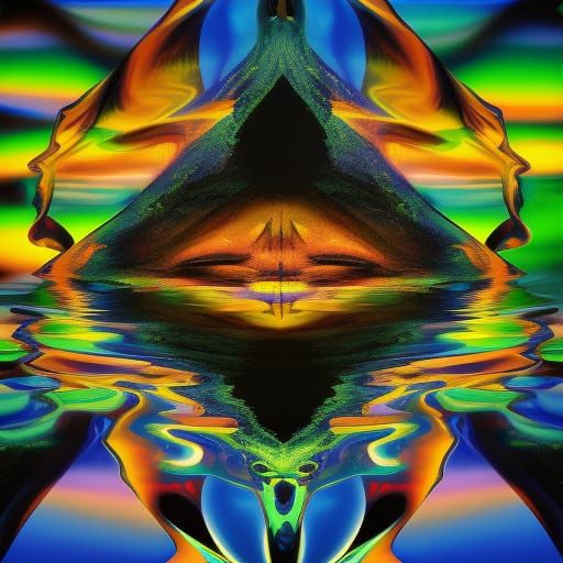 Gargoyle in City Puddle: Dark Fantasy Pop Art