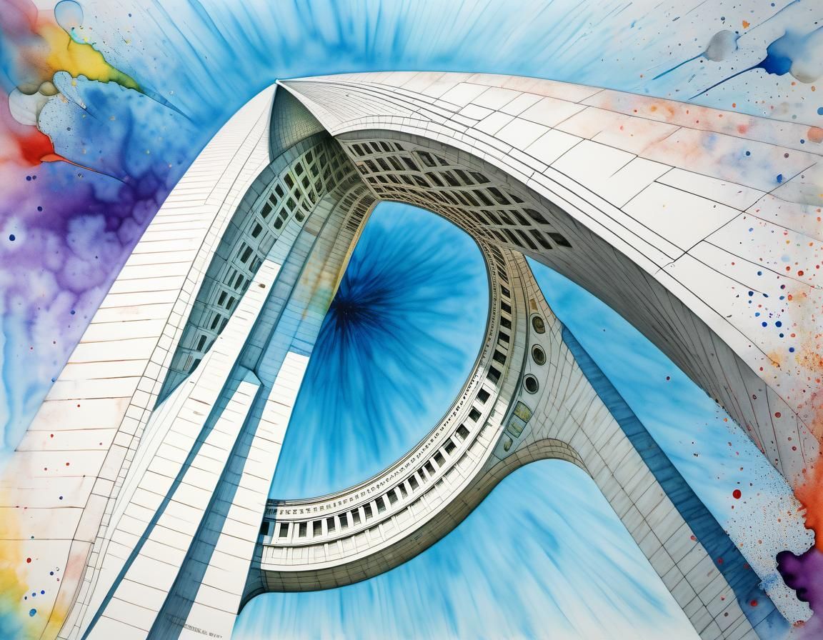 Gateway Arch Optical Illusion from a Worm's Eye View