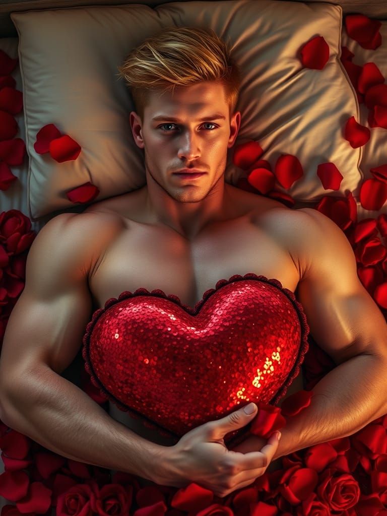 Chiseled Gentleman Amidst Vibrant Roses