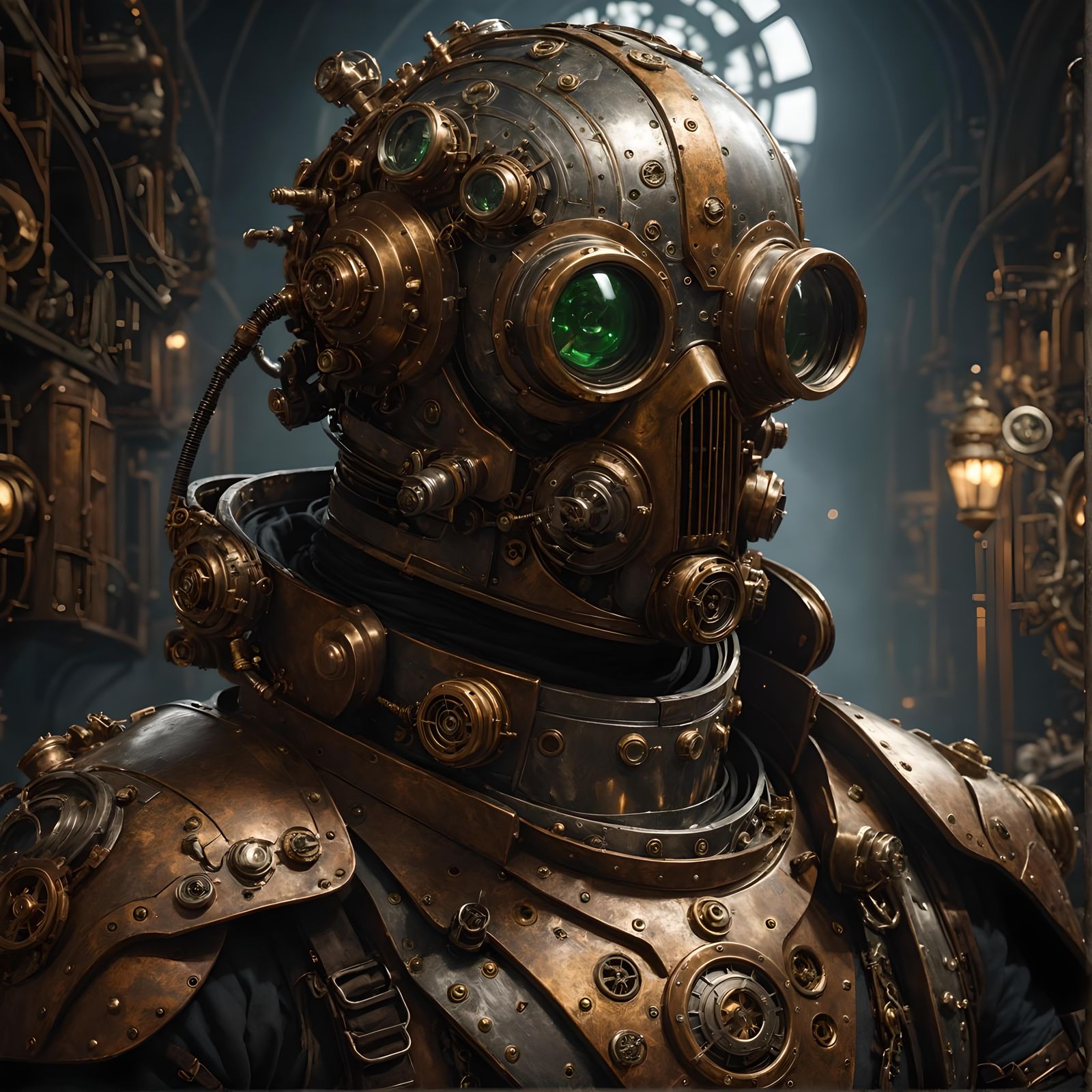 Steampunk Swiss Space Knight Portrait