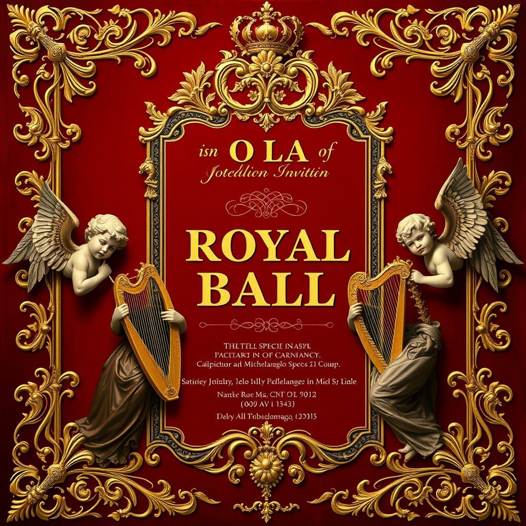Lavish Royal Ball Invitation in Renaissance Style