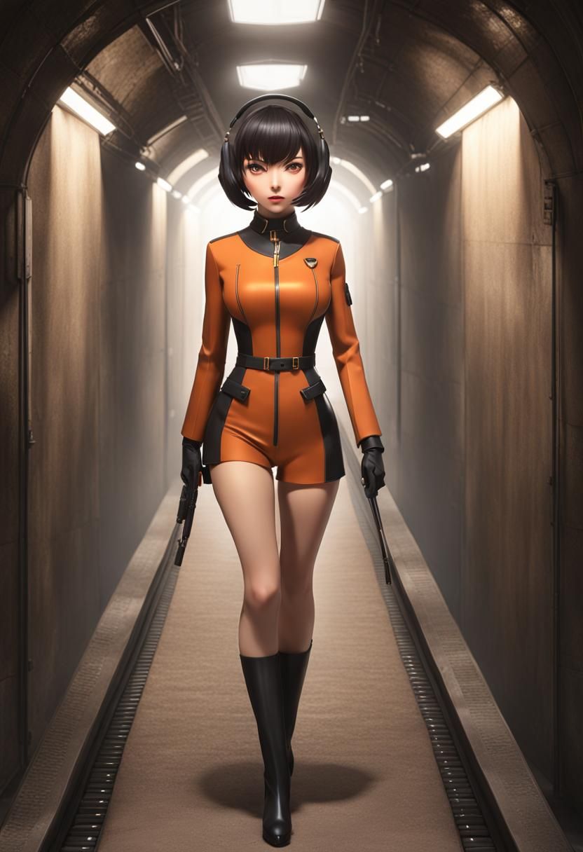 Anime Spy in Underground Path: 3D Art