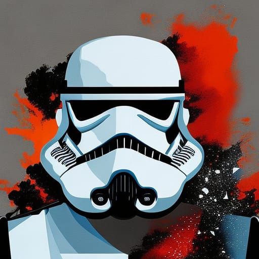 Abstract Stormtrooper with Complementary Colors