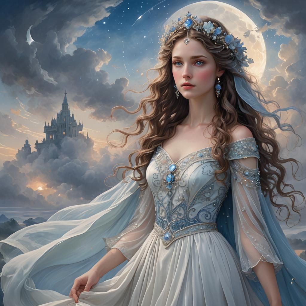 Goddess Amelia in Ethereal Pastel Realm