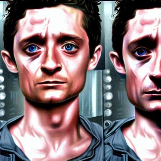 Elijah Wood as Terminator: Photorealistic AI Concept
