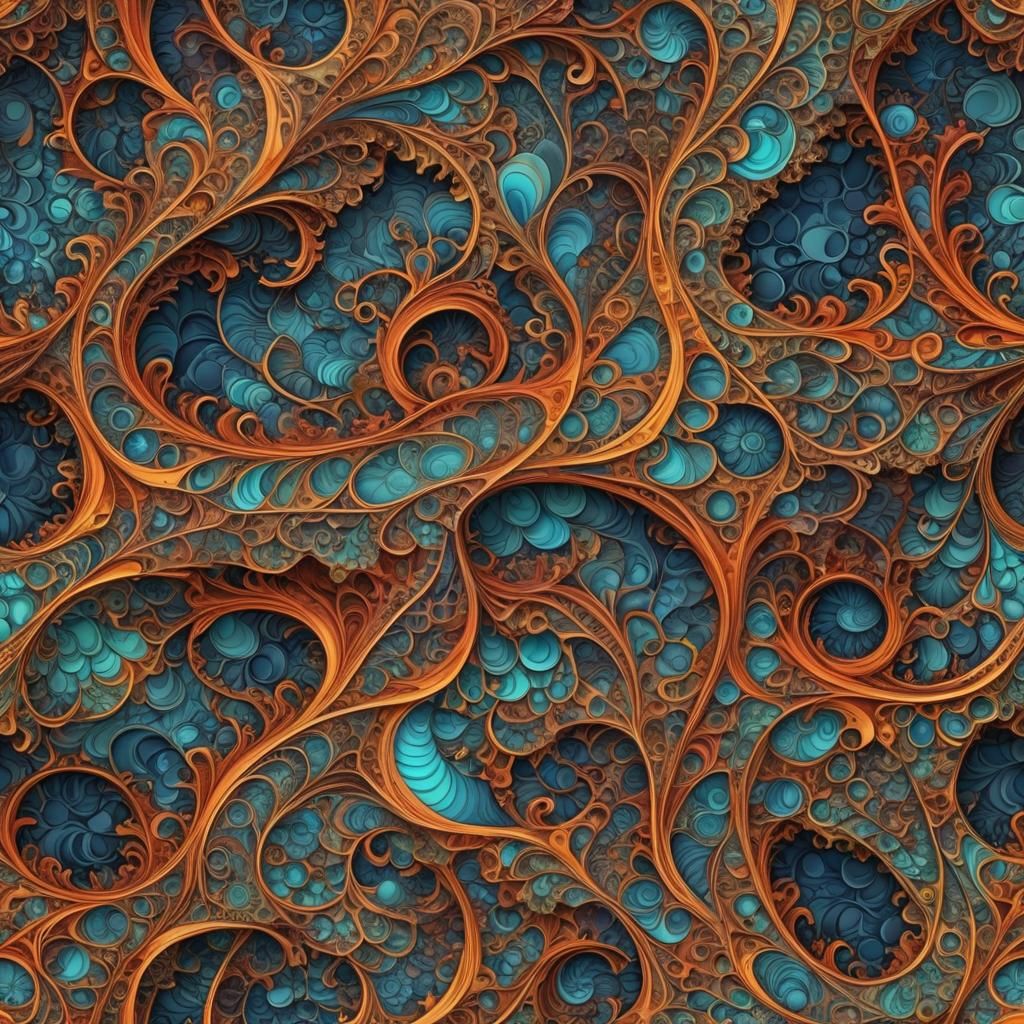Complex Abstract Fractal Design with 3D Shading