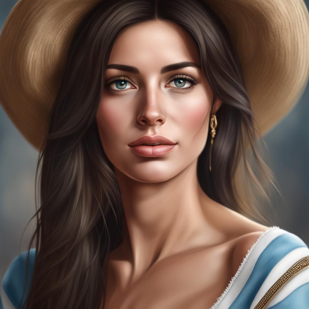 Realistic Portrait of a Beautiful Argentine Woman
