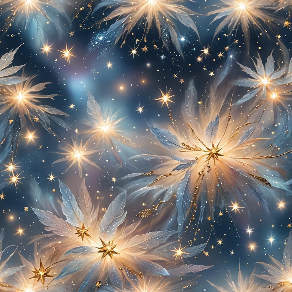 Melting Stars in Ethereal Fantasy Landscape