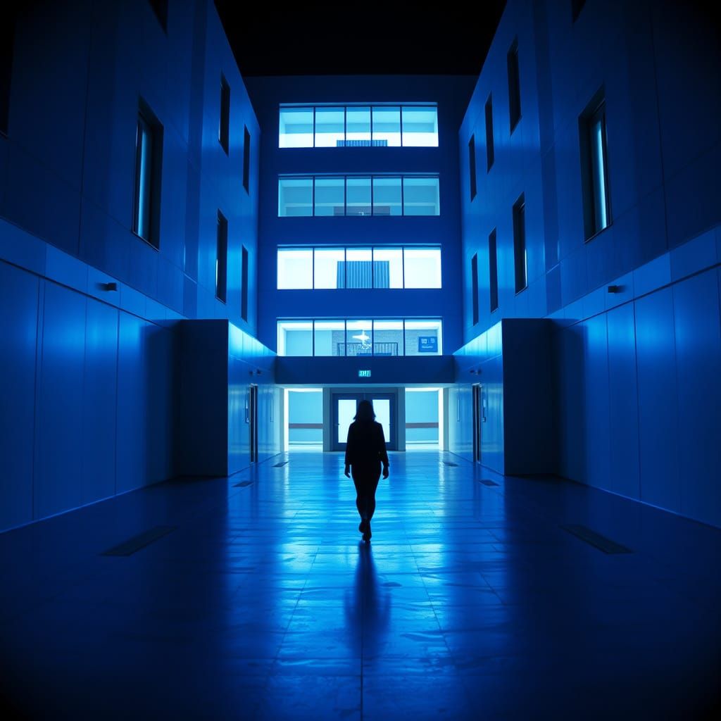 Sterile Geometry in Blue: A Cinematic Study of Human Isolati...