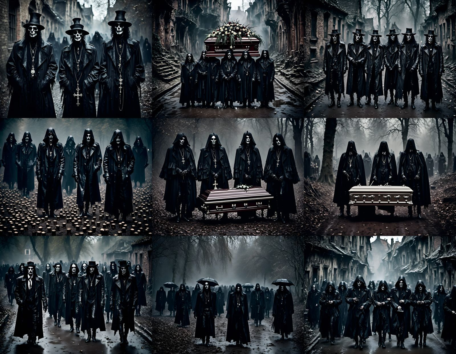 Mafia Geese Funeral in Film Noir Style