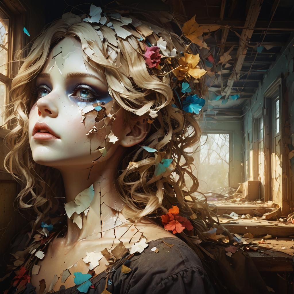 Broken Doll in Abstract Art Style