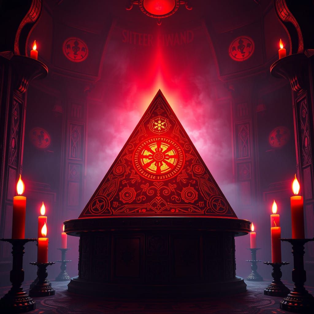 Surreal Sith Holocron in Dark, Industrial Aesthetic