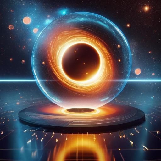 Hyperrealistic Black Hole in Starry Space Scene