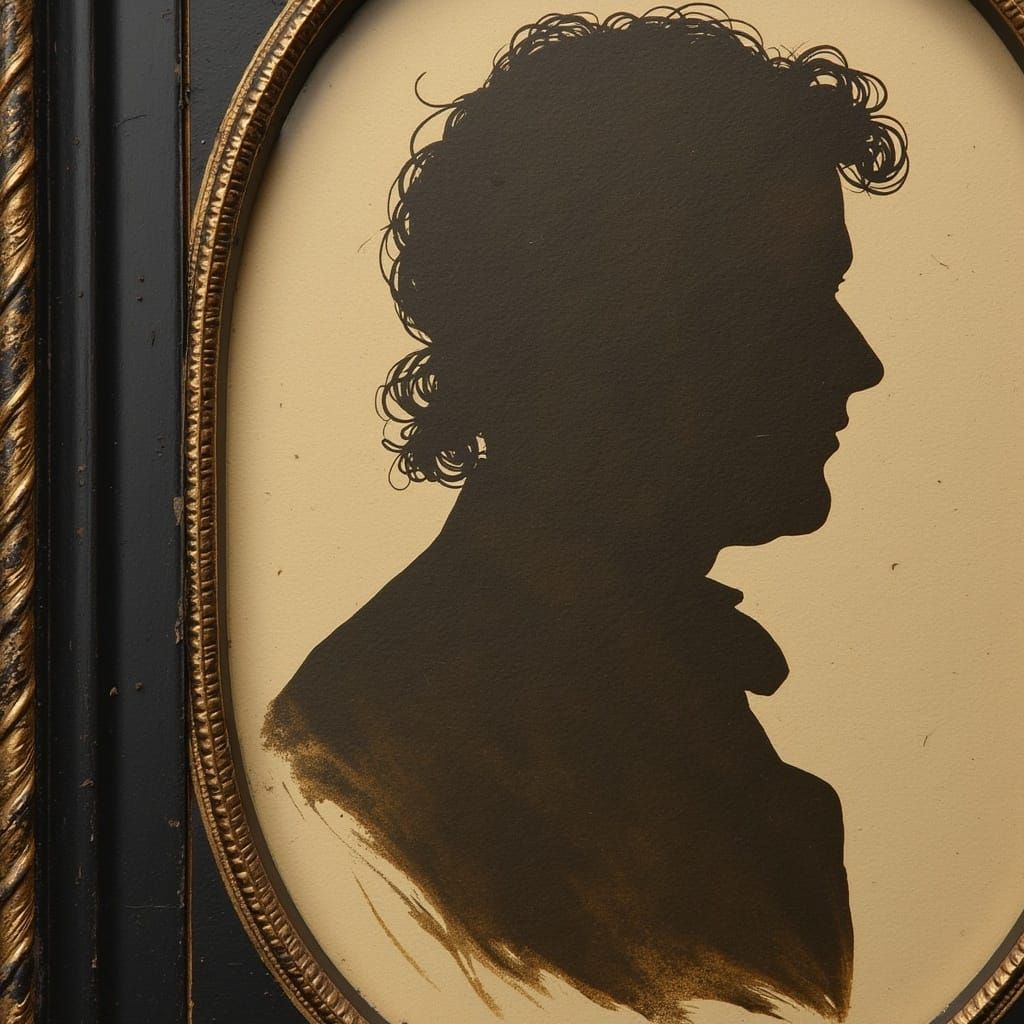 Silhouette of an Unknown Man in Ink-Blot Style