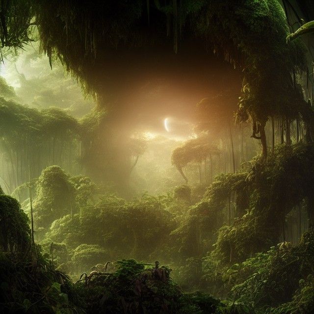 Venusian Jungles: Hyperdetailed Matte Painting in 8k