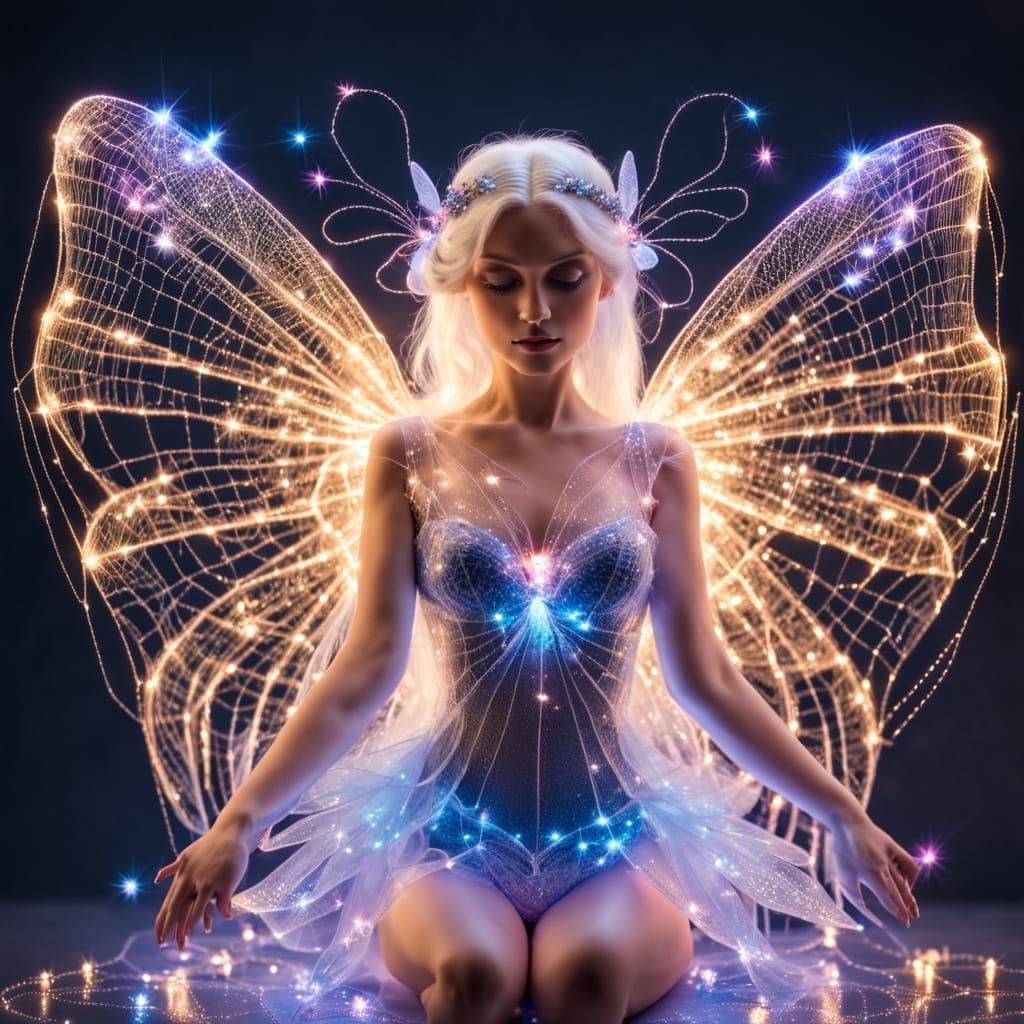 Enchanting Fairy with Silken Spiderweb Wings