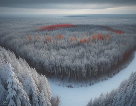 Frozen Liver Portrait in Siberian Forest