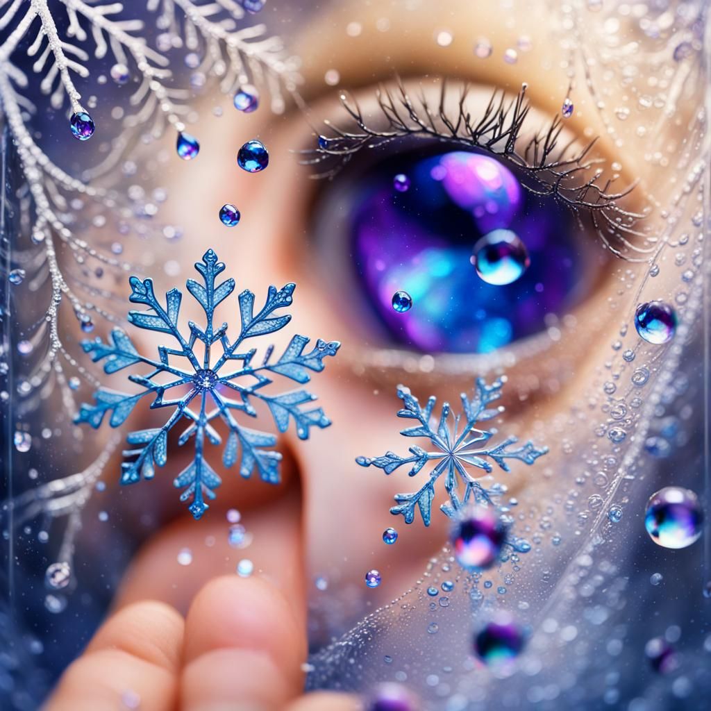 Snowflake Dissolving on Hand: A Matte Painting